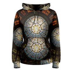 Black And Borwn Stained Glass Dome Roof Women s Pullover Hoodie by Nexatart