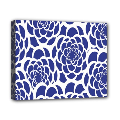 Blue And White Flower Background Canvas 10  X 8  by Nexatart