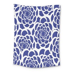 Blue And White Flower Background Medium Tapestry by Nexatart