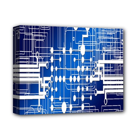 Board Circuits Trace Control Center Deluxe Canvas 14  X 11  by Nexatart