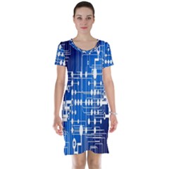 Board Circuits Trace Control Center Short Sleeve Nightdress by Nexatart