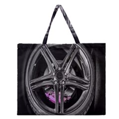 Bord Edge Wheel Tire Black Car Zipper Large Tote Bag by Nexatart