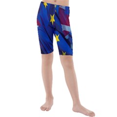 Brexit Referendum Uk Kids  Mid Length Swim Shorts