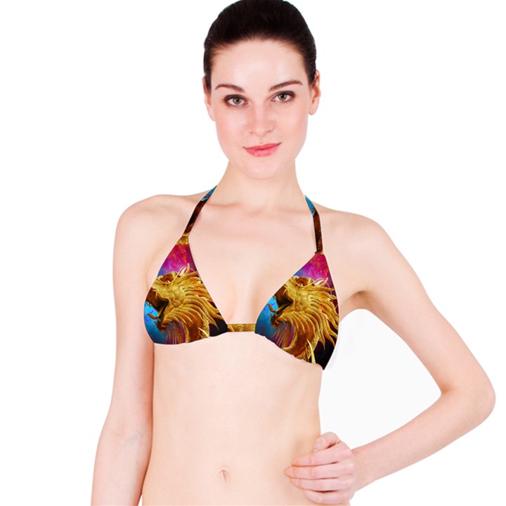 Broncefigur Golden Dragon Bikini Top