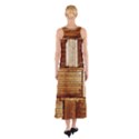 Brown Wall Tile Design Texture Pattern Sleeveless Maxi Dress View2