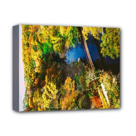 Bridge River Forest Trees Autumn Deluxe Canvas 14  X 11 