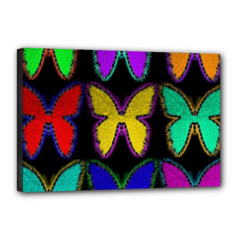 Butterflies Pattern Canvas 18  X 12  by Nexatart