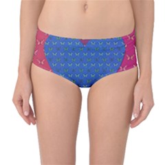 Butterfly Heart Pattern Mid-waist Bikini Bottoms by Nexatart