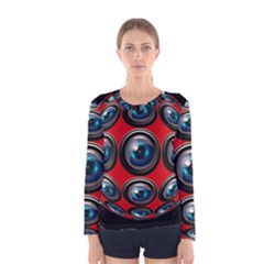 Camera Monitoring Security Women s Long Sleeve Tee