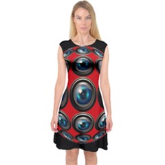 Camera Monitoring Security Capsleeve Midi Dress