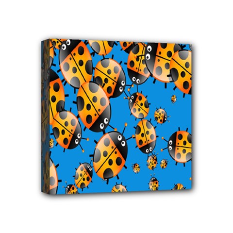 Cartoon Ladybug Mini Canvas 4  X 4  by Nexatart