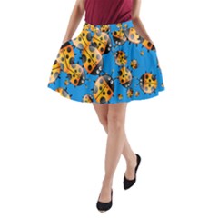 Cartoon Ladybug A-line Pocket Skirt