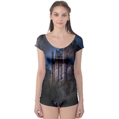 Castle Mystical Mood Moonlight Boyleg Leotard  by Nexatart