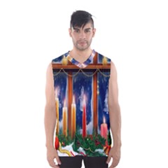 Christmas Lighting Candles Men s Basketball Tank Top