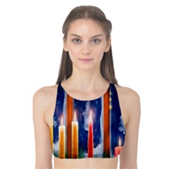 Christmas Lighting Candles Tank Bikini Top