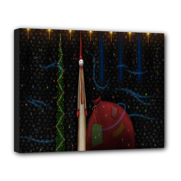 Christmas Xmas Bag Pattern Canvas 14  x 11 