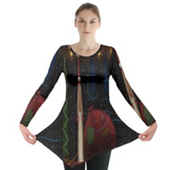 Christmas Xmas Bag Pattern Long Sleeve Tunic  by Nexatart