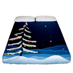 Christmas Xmas Fall Tree Fitted Sheet (king Size)