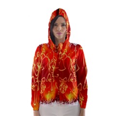 Christmas Widescreen Decoration Hooded Wind Breaker (women) by Nexatart