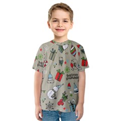 Christmas Xmas Pattern Kids  Sport Mesh Tee