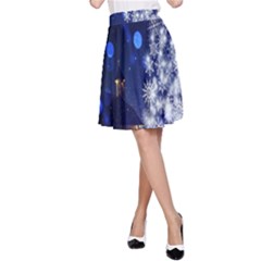 Christmas Card Christmas Atmosphere A-Line Skirt