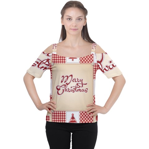 Christmas Xmas Patterns Pattern Women s Cutout Shoulder Tee by Nexatart