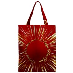 Christmas Greeting Card Star Zipper Classic Tote Bag by Nexatart