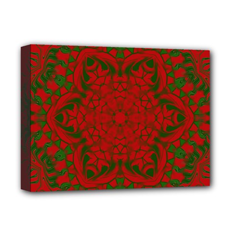 Christmas Kaleidoscope Art Pattern Deluxe Canvas 16  X 12  