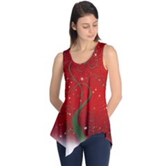 Christmas Modern Day Snow Star Red Sleeveless Tunic by Nexatart