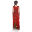 Christmas Modern Day Snow Star Red Empire Waist Maxi Dress View2