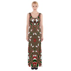 Christmas Kaleidoscope Maxi Thigh Split Dress