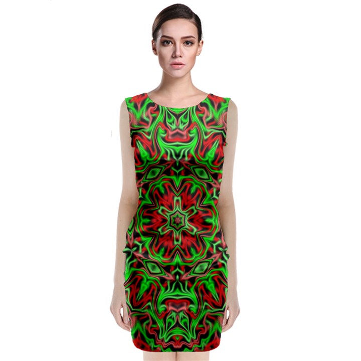 Christmas Kaleidoscope Pattern Classic Sleeveless Midi Dress