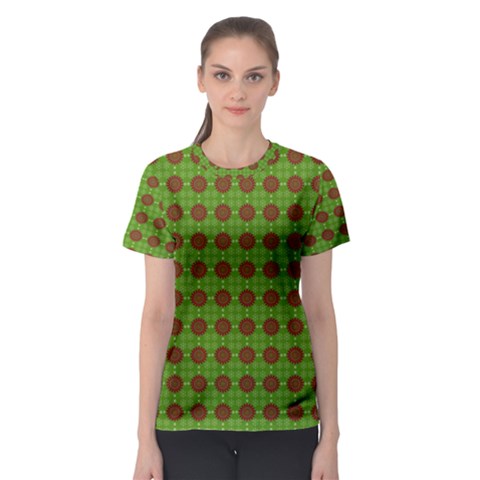Christmas Paper Wrapping Patterns Women s Sport Mesh Tee by Nexatart