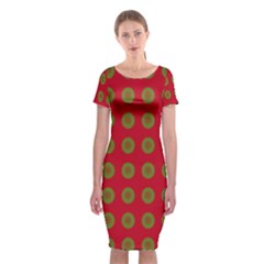 Christmas Paper Wrapping Paper Classic Short Sleeve Midi Dress