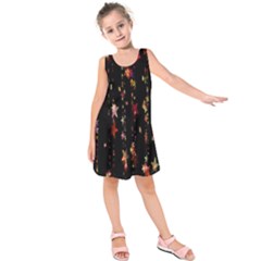 Christmas Star Advent Golden Kids  Sleeveless Dress by Nexatart