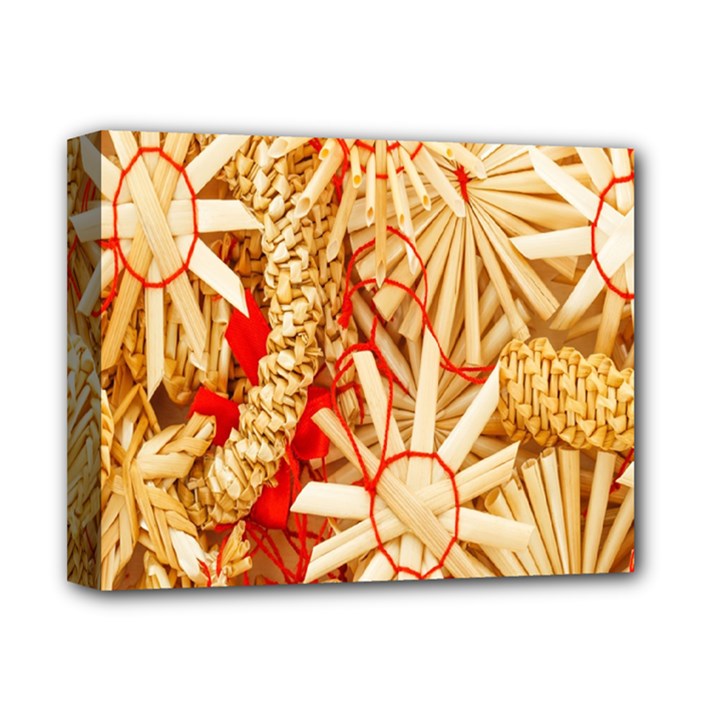 Christmas Straw Xmas Gold Deluxe Canvas 14  x 11 