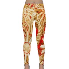 Christmas Straw Xmas Gold Classic Yoga Leggings by Nexatart