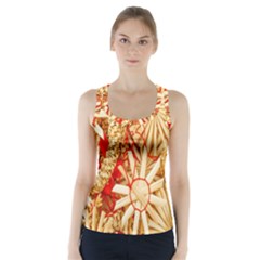 Christmas Straw Xmas Gold Racer Back Sports Top by Nexatart