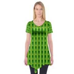 Christmas Tree Background Xmas Short Sleeve Tunic  by Nexatart