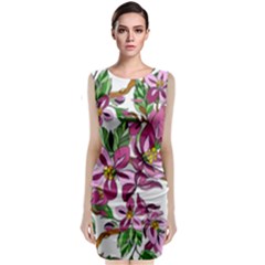 Lovely Flower Design  Sleeveless Velvet Midi Dress by GabriellaDavid