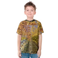 Autumn Leaves Op Art Kids  Cotton Tee