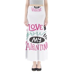 I Love You My Valentine (white) Our Two Hearts Pattern (white) Maxi Skirts by FashionFling