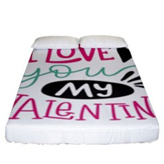 I Love You My Valentine (white) Our Two Hearts Pattern (white) Fitted Sheet (king Size) by FashionFling