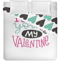 I Love You My Valentine (white) Our Two Hearts Pattern (white) Duvet Cover Double Side (king Size) by FashionFling