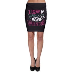  I Love You My Valentine / Our Two Hearts Pattern (black) Bodycon Skirt