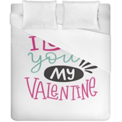 I Love You My Valentine / Our Two Hearts Pattern (white) Duvet Cover (california King Size) by FashionFling