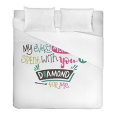 My Every Moment Spent With You Is Diamond To Me / Diamonds Hearts Lips Pattern (white) Duvet Cover (full/ Double Size) by FashionFling