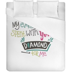 My Every Moment Spent With You Is Diamond To Me / Diamonds Hearts Lips Pattern (white) Duvet Cover (california King Size) by FashionFling