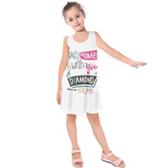 My Every Moment Spent With You Is Diamond To Me / Diamonds Hearts Lips Pattern (white) Kids  Sleeveless Dress by FashionFling