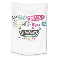 My Every Moment Spent With You Is Diamond To Me / Diamonds Hearts Lips Pattern (white) Large Tapestry by FashionFling